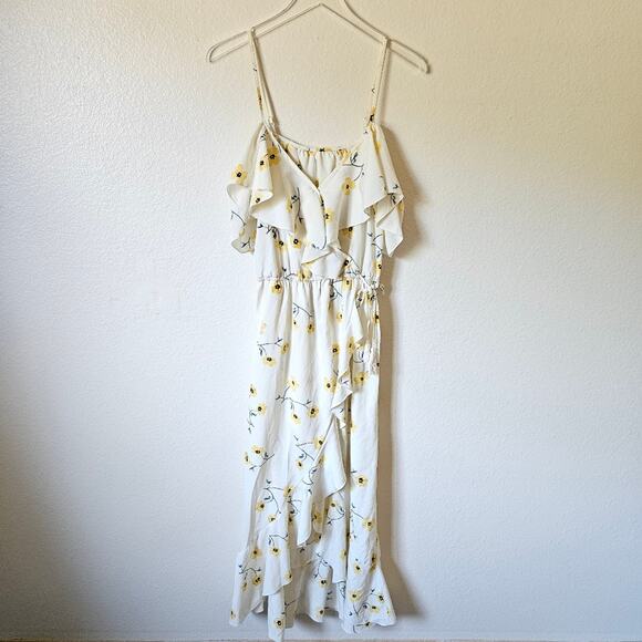 Blush Flowy Maxi Dress Floral Yellow Medium - Picture 1 of 11